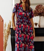 Robe longue Palmia fleurie
