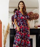 Robe longue Palmia fleurie