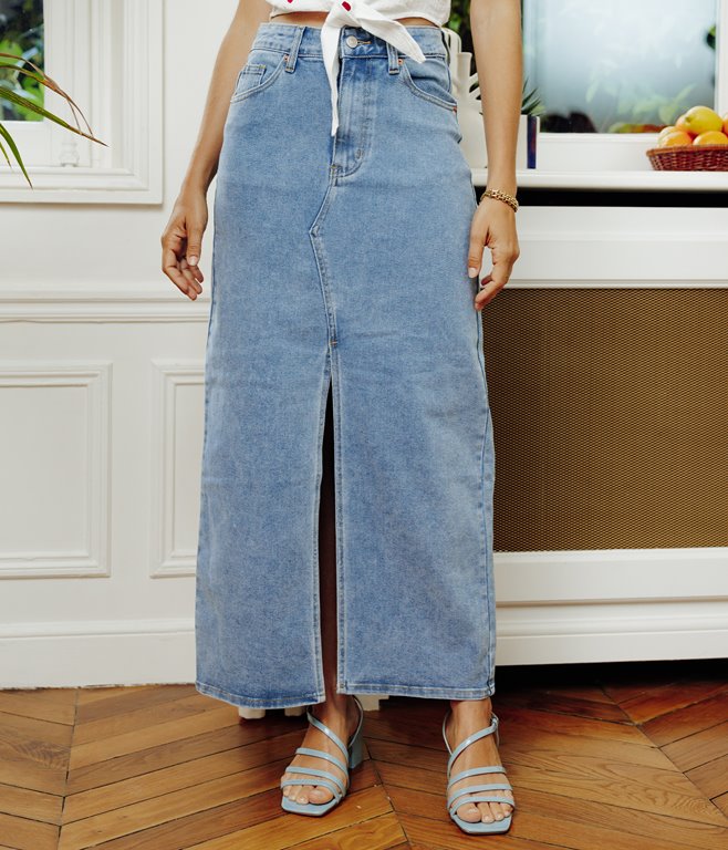 Jupe longue denim Noémie