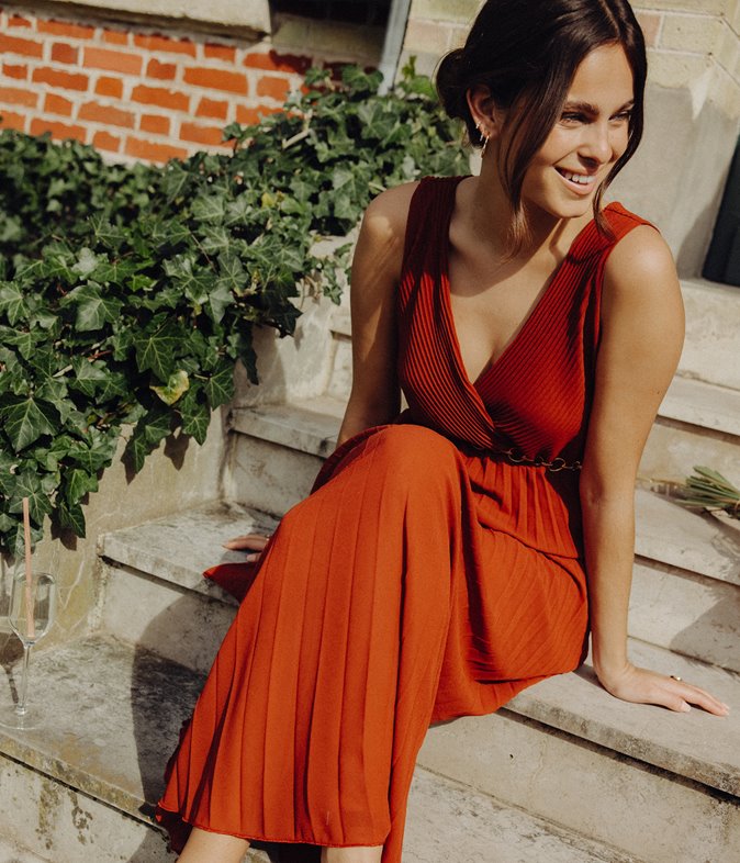 Robe longue Constance plissée