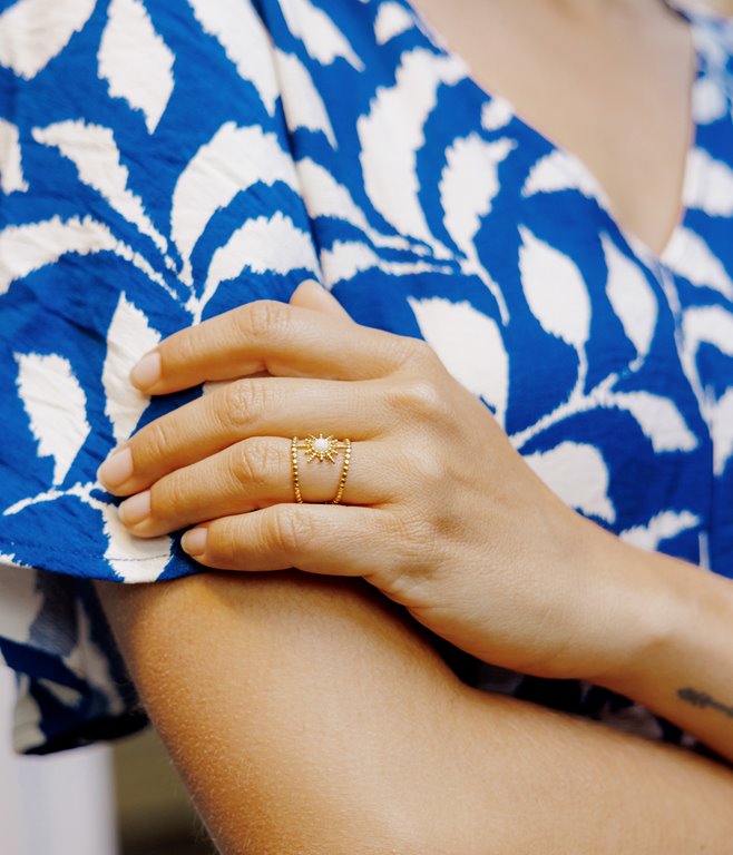 Bague en acier inoxydable Sun