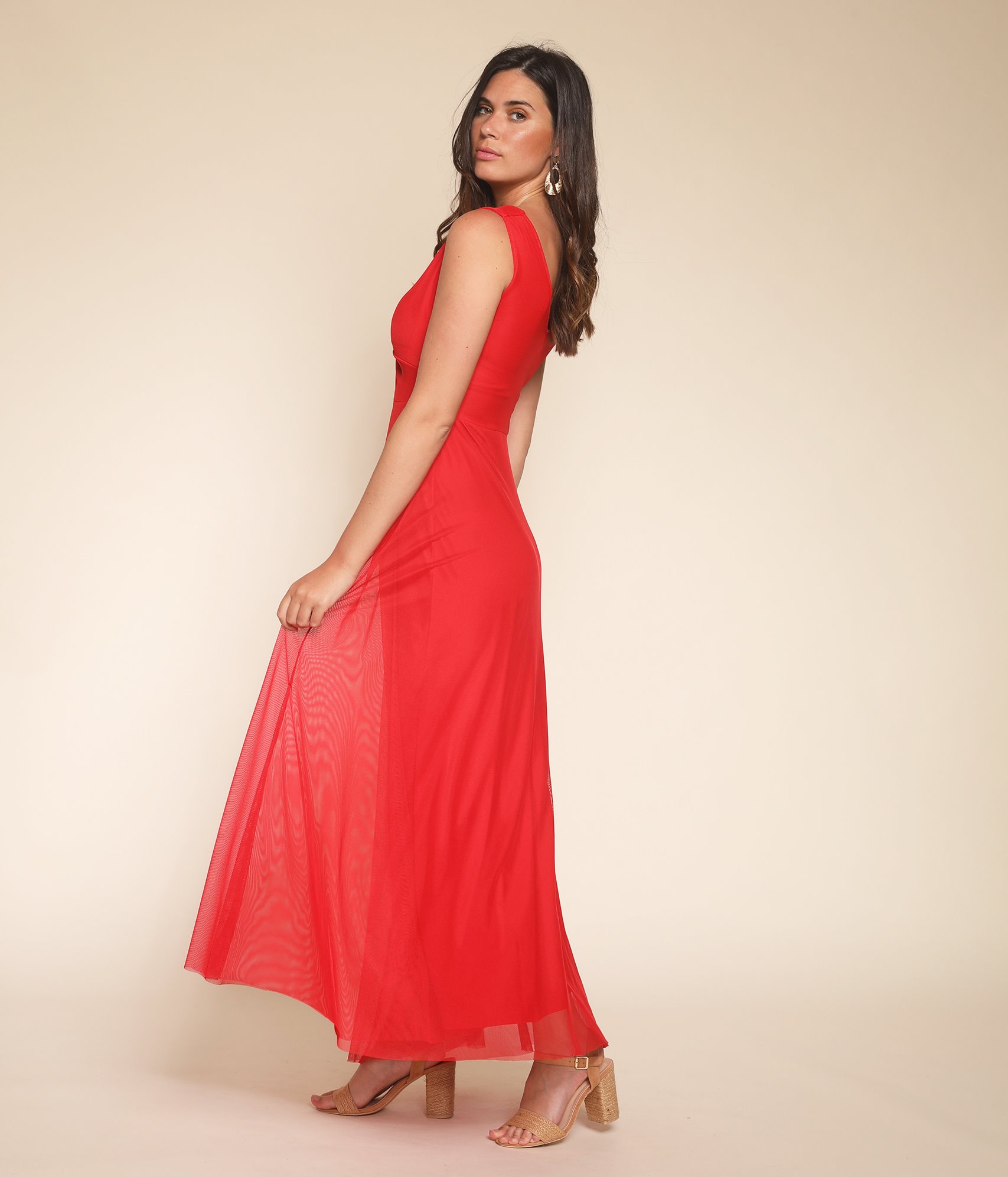 tulle robe long