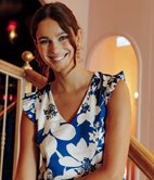 Top droit Giulia fleurie