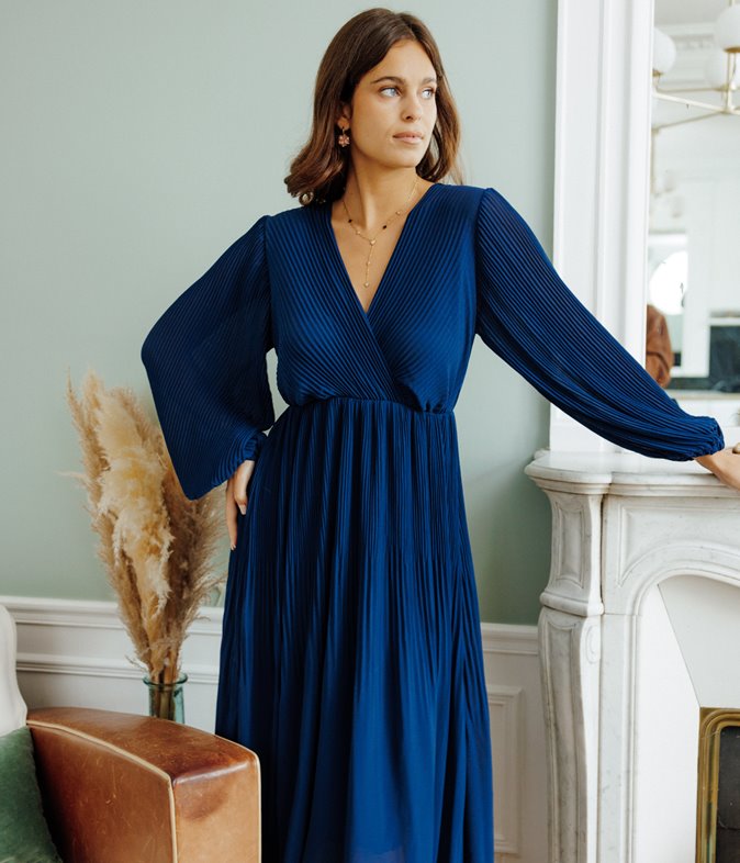 Robe longue Yumi plissée