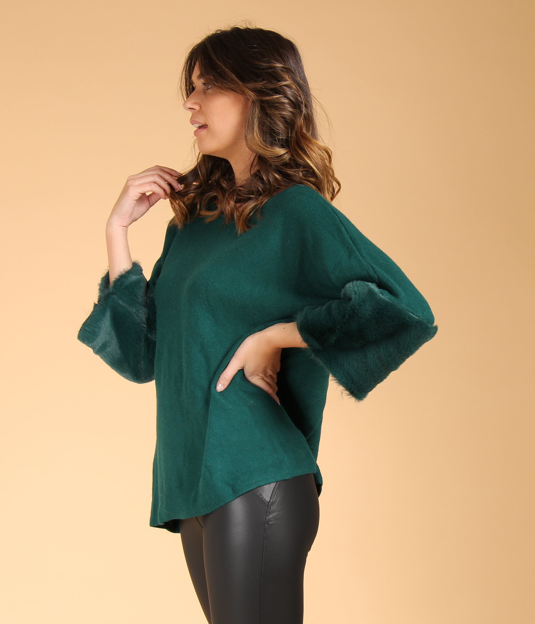 Pull avec fausse fourrure - 29,94€ - Edji