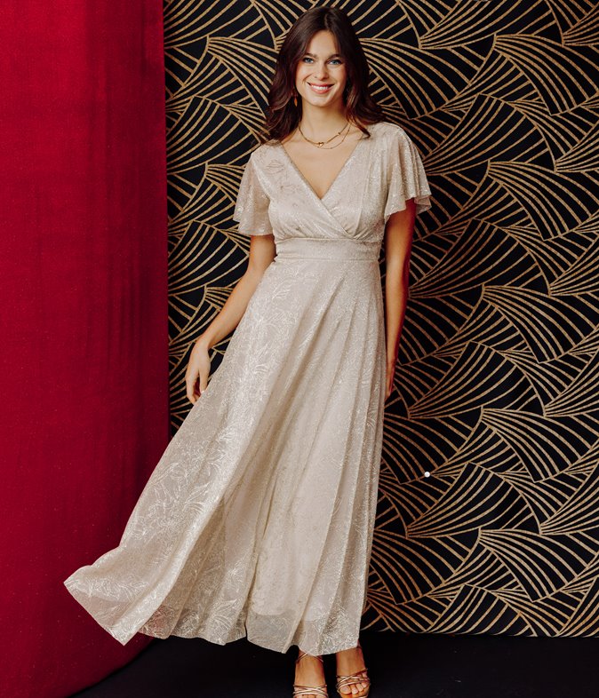 Robe longue Daniella cache-coeur