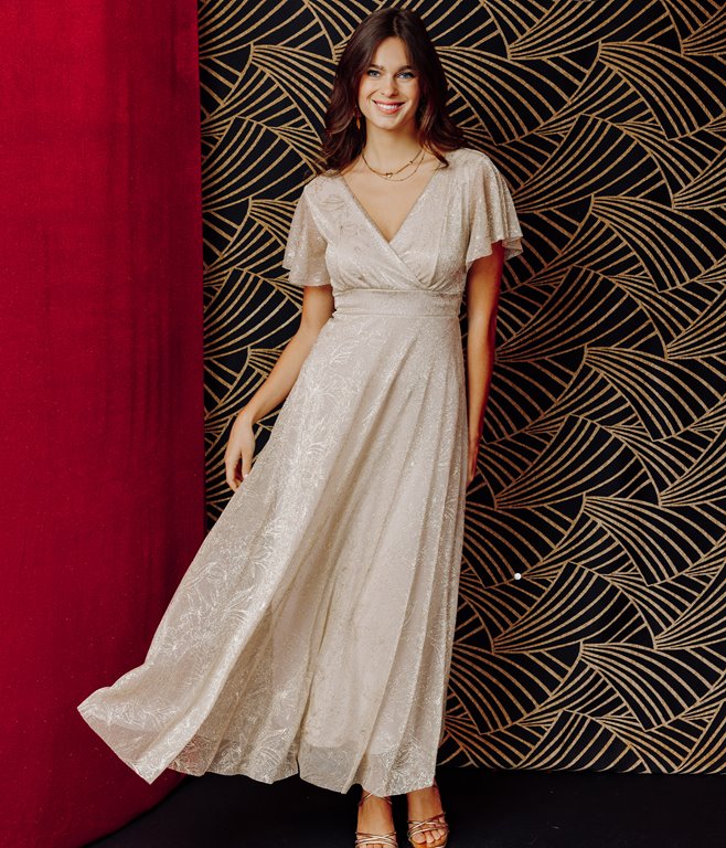 Robe longue Daniella cache-coeur