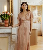 Robe longue Leafy cache-coeur