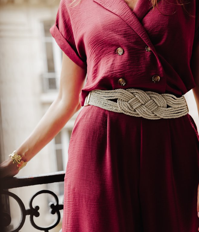 Ceinture tressée noeud