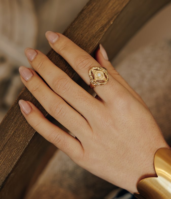 Bague en acier inoxydable Daphne