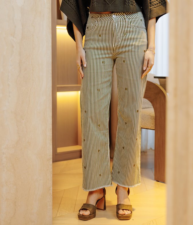 Jean large Kate rayé