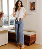 Jean large Monia brodé