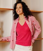 Chemise Gabrielle rayée cerises