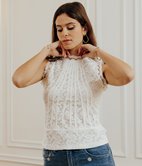 Top Barroque à dentelle