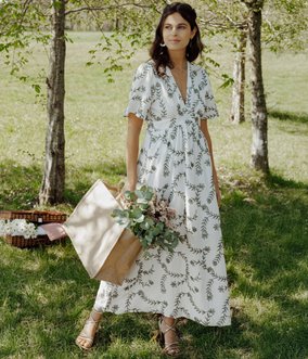 Robe longue Aspen corset brodée