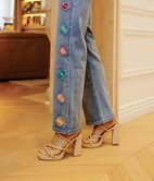 Jean large Diane brodé