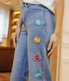 Jean large Diane brodé