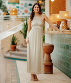 Robe longue Mina asymétrique