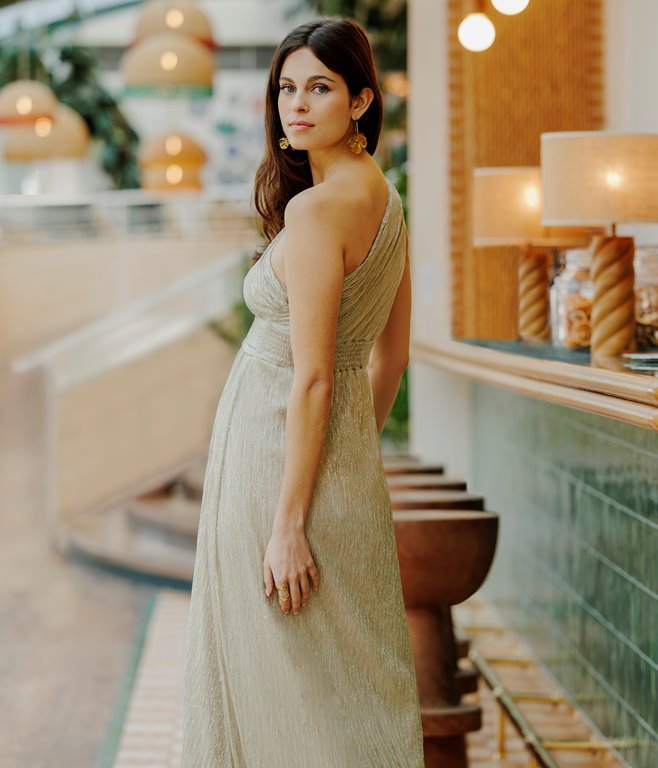 Robe longue Mina asymétrique