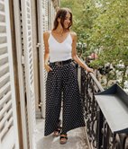 Pantalon large Alana à pois