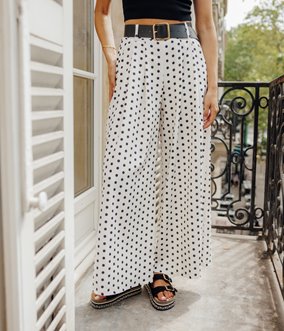 Pantalon large Alana à pois