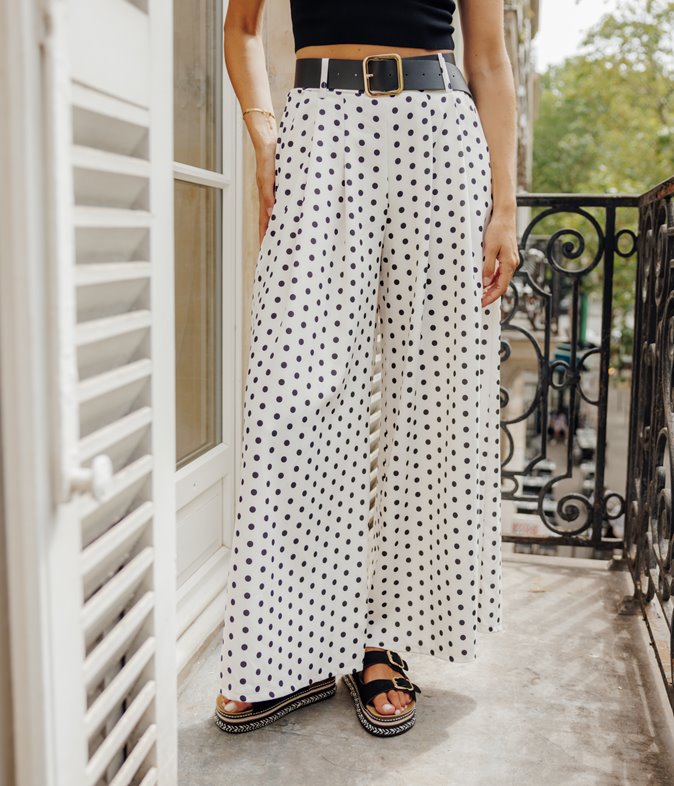 Pantalon large Alana à pois