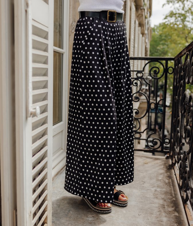 Pantalon large Alana à pois