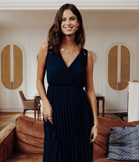 Robe longue Agatha  plissée
