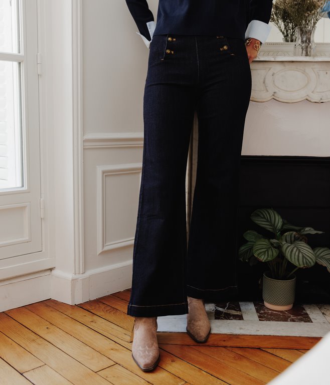 Pantalon large à boutons Estelle