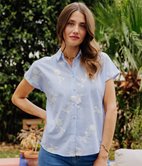 Chemise manches courtes Betta brodée