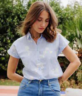 Chemise manches courtes Betta brodée