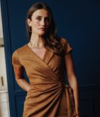Robe drapée en suédine Kheira