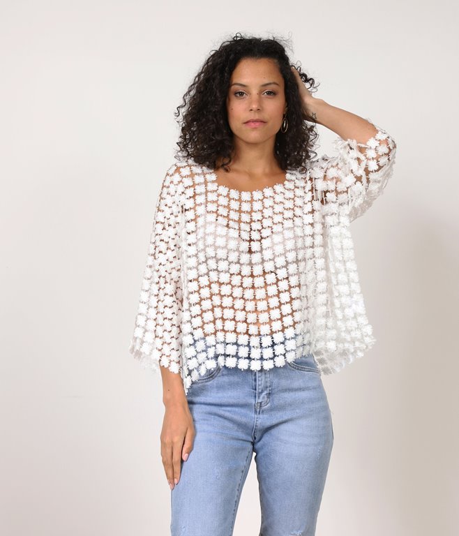 Top En Dentelle à Fleurs