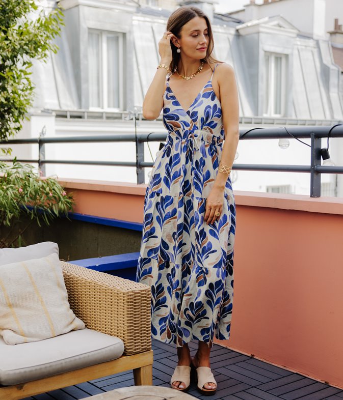 Robe longue Koko à bretelles