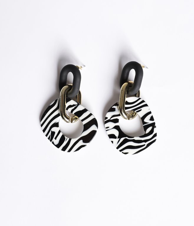 Boucles d'oreilles zèbre