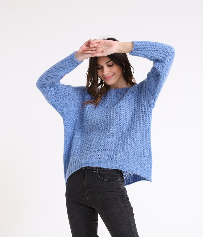 Pull oversize en maille ajourée