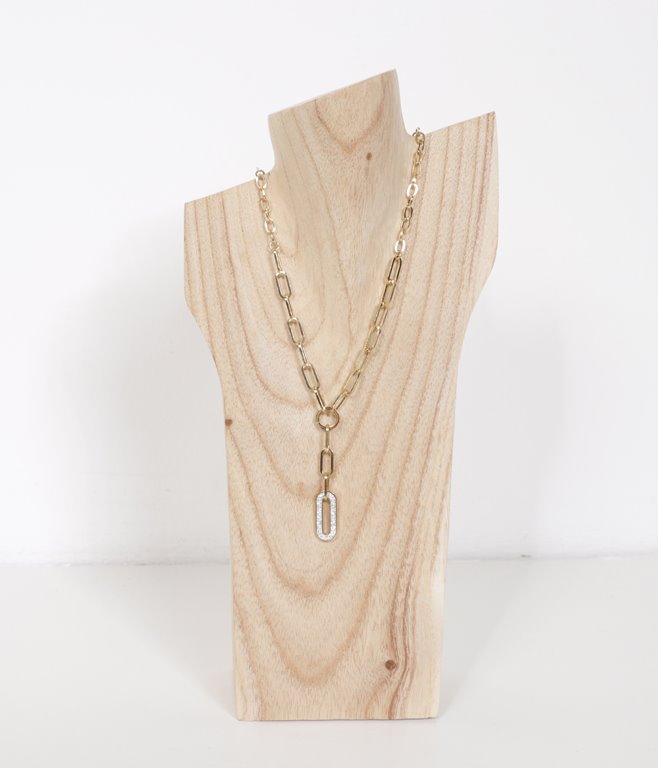 Collier à strass - acier inoxydable