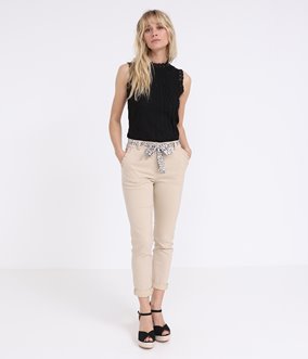 Pantalon droit avec foulard