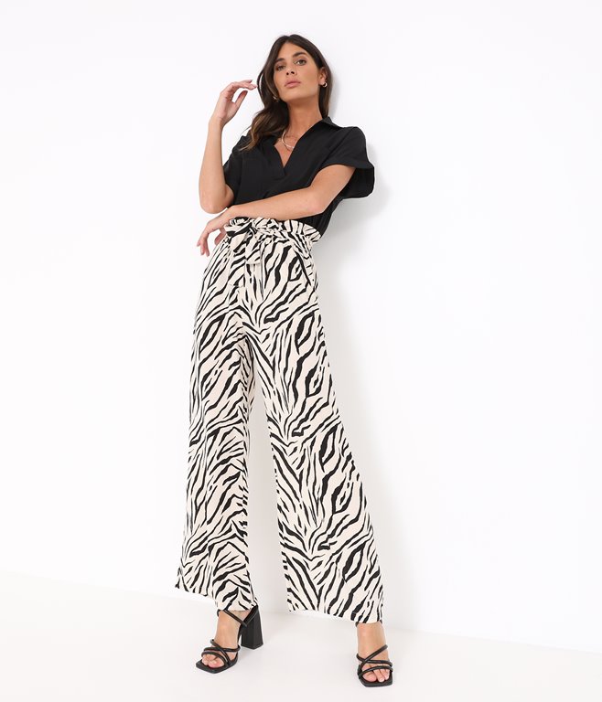 Pantalon large zébré