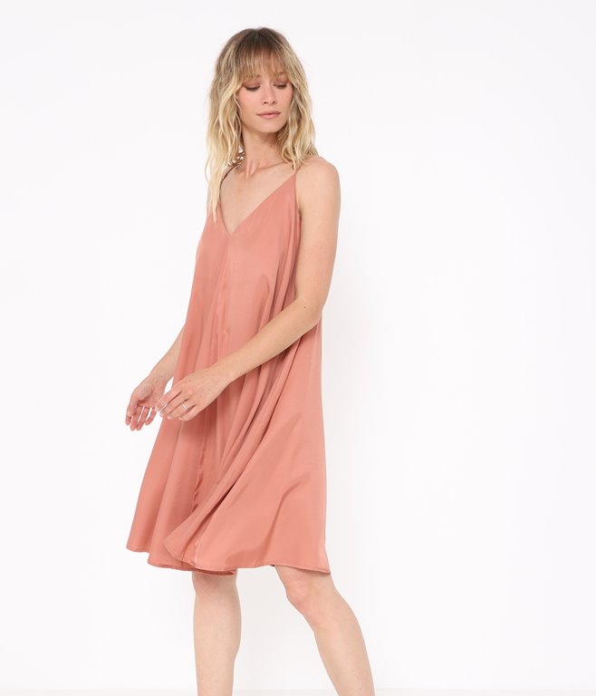 Robe trapèze satinée