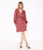 Robe portefeuille satinée