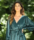 Robe portefeuille satinée