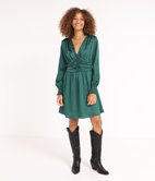 Robe corset unie satinée