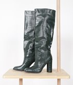 Bottes à talons effet croco