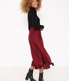 Jupe cloche longue satinée 