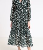 Robe longue plissée animale