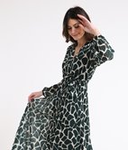 Robe longue plissée animale