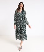 Robe longue plissée animale