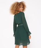 Robe ceinturée plissée