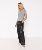 Pantalon large en simili